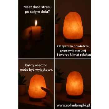 Lampa solna nocna do sypialni 2–3 kg – sól himalajska